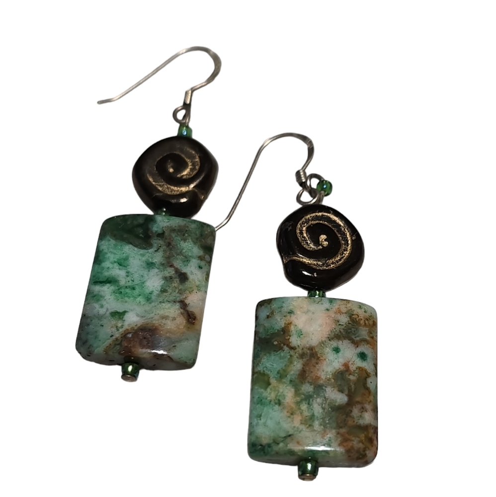 5D Tribe Stone Dangle Earrings Lot 1